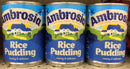 3 CANS Ambrosia Devon Rice Pudding 14.1 oz Can Sweet Dairy Dessert