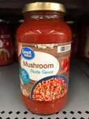 3 JARS Great Value Mushroom Spaghetti Pasta Sauce 3 ct 24 oz Jar Tomato Elbows