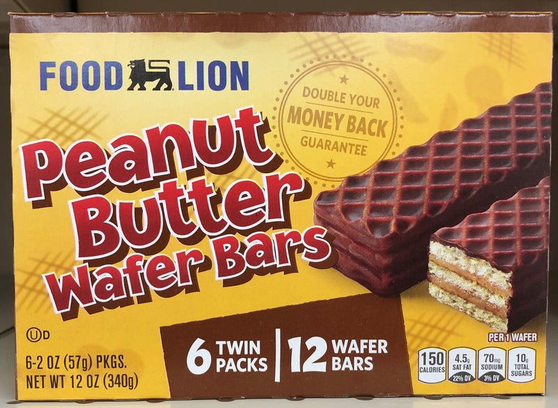 48 Food Lion Nutty Buddy Wafer Bars 4 boxes Chocolate Peanut Butter