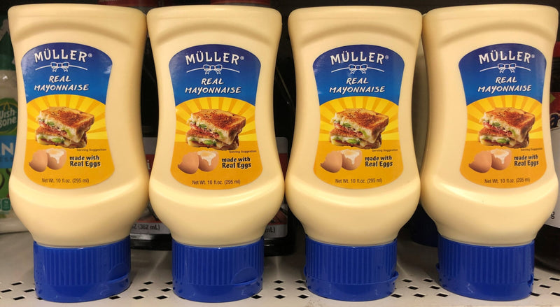 4 BOTTLES Muller REAL Mayonnaise 10 oz Squeezeable Bottle Mayo Sauce