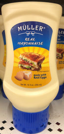 4 BOTTLES Muller REAL Mayonnaise 10 oz Squeezeable Bottle Mayo Sauce