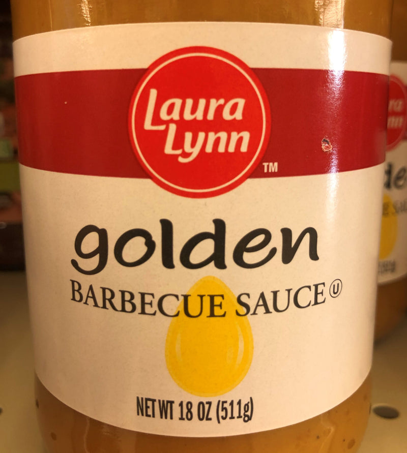 3 BOTTLES Laura Lynn Golden BBQ Sauce 18 oz Sweet & Tangy Barbecue Pork