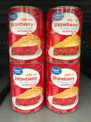 4 CANS Great Value Strawberry Pie Filling & Topping 21 oz Crust Shortcake