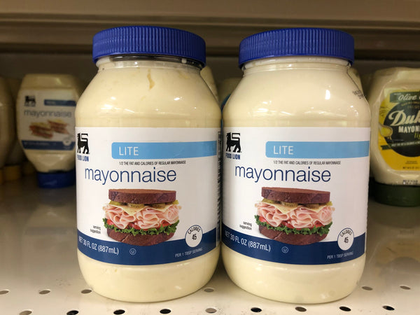 2 JARS Food Lion LITE Mayonnaise Mayo 30 oz Sandwich Dressing Light