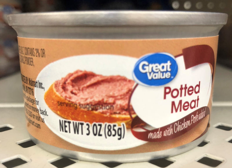 12 Cans Great Value Chicken & Pork Potted Meat 3 oz Sandwich Spread