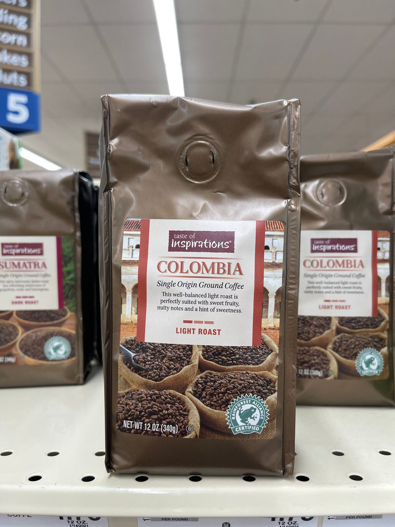 2 BAGS Taste of Inspirations Colombian Ground Coffee 12 Oz Java