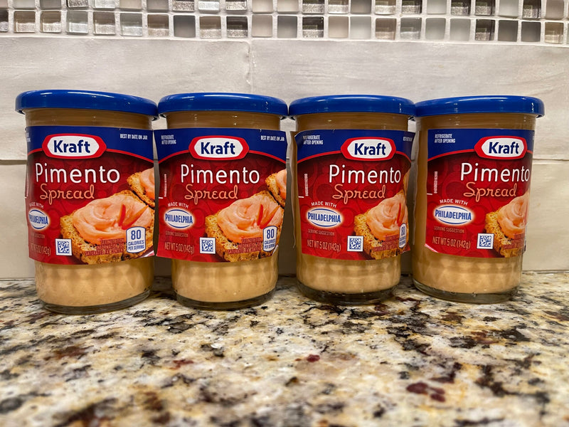 4 JARS Kraft Pimento Spread 5 oz Jar Cracker Dip Philadelphia Cream Cheese