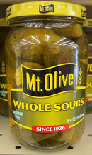 3 JARS Mount Olive Whole Sours Pickles 16 oz Mt Tangy