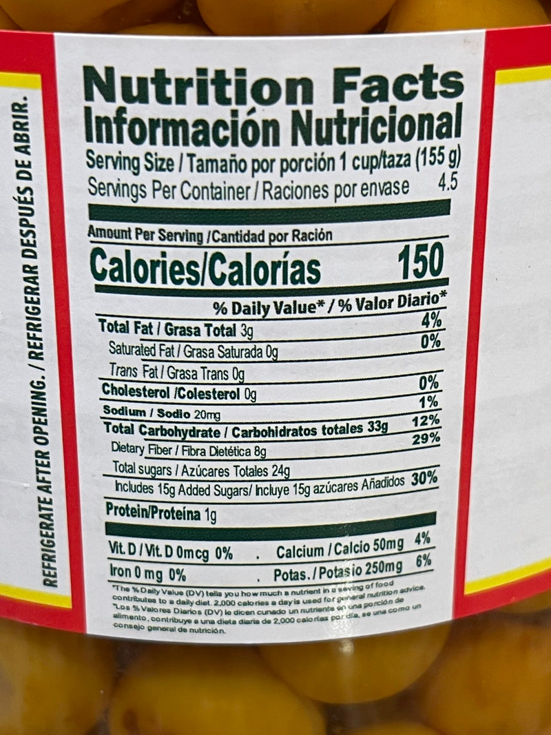 El Ideal Nance in light syrup 23.6 oz Jar Fruit En Almibar Salad