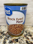 12 CANS Great Value Black Eyed Peas 15 oz Can Vegetable Soup Salad Chili