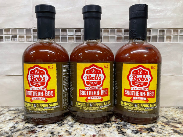 3 BOTTLES Bob's Smokin Southern BBQ #2 Original Sauce 14.7 oz Dip