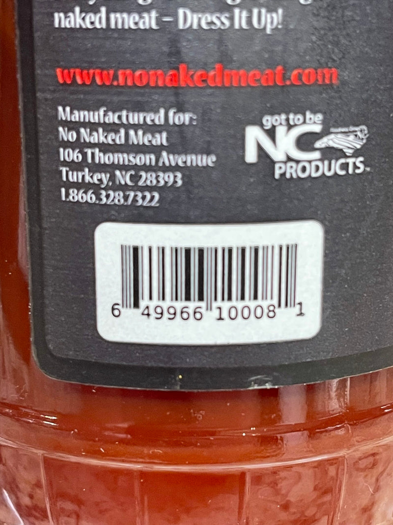 3 BOTTLES No Naked Meat Barbecue Sauce 16 oz BBQ Pork Chicken Dip