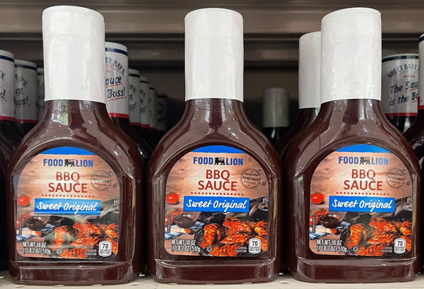 3 BOTTLES Food Lion Sweet Original BBQ Sauce 18 oz Barbecue Baby Ray