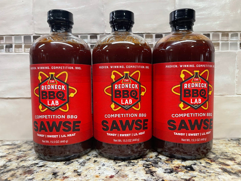 3 BOTTLES Redneck BBQ Lab Competition Sawse Barbeque Sauce 15.5 oz