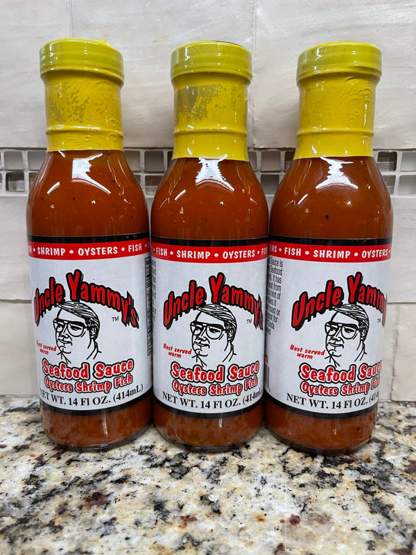 3 BOTTLES Uncle Yammy's Original Seafood Sauce Fish Shrimp Oysters