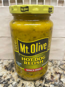 4 JARS Mount Olive Hot Dog Mustard Pickle Relish 12oz Wiener Bun MT