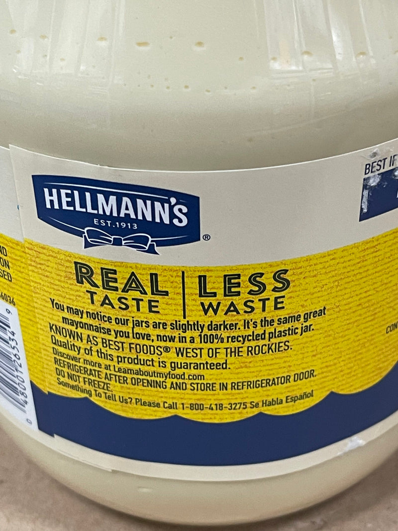 2 Jars Hellmanns Real Mayonnaise 1 GALLON Hellmann's Creamy Mayo Real Foods