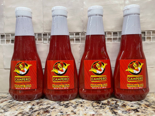 4 BOTTLES Campero Tomato Sauce Ketchup Bottle 14 oz Salsa de Tomate