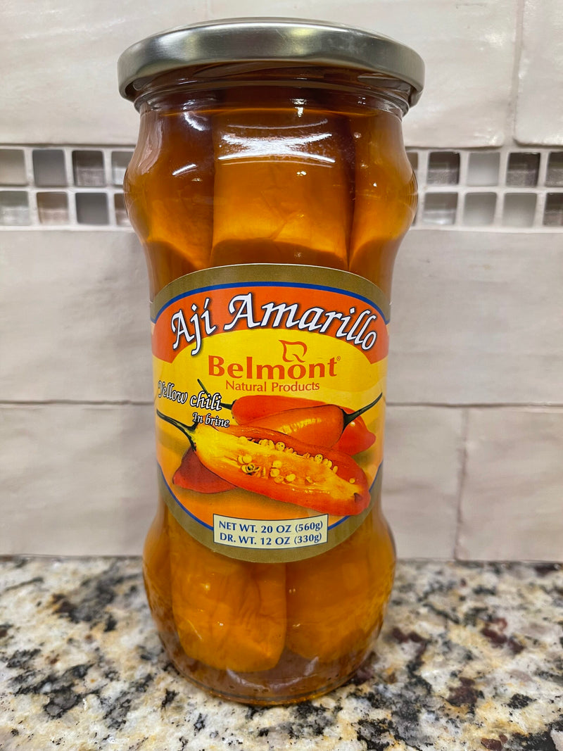 2 JARS Belmont Aji Amarillo Entero Yellow Chili In Brine 20oz Jar Pepper