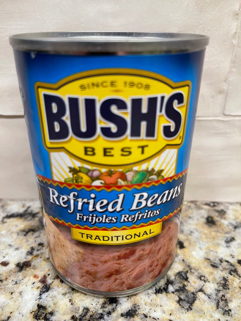 4 CANS Bush's Traditional Refried Beans 16 oz Can Pintos Taco Filing