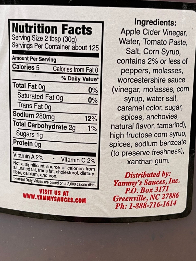 1 Gallon Uncle Yammy’s ORIGINAL Barbecue Sauce 128 oz Dip BBQ Eastern NC