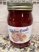 D'vine Foods Peach Jelly 18 oz Jar Sweet and Savory Jam Biscuit Toast