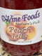 D'vine Foods Peach Jelly 18 oz Jar Sweet and Savory Jam Biscuit Toast