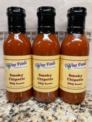 3 BOTTLES D'Vine Foods Smoky Chipotle BBQ Sauce 12 oz Pepper Hot