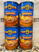 4 CANS Ortega Traditional Refried Beans 16 oz Can Pintos Taco Filing Burrito