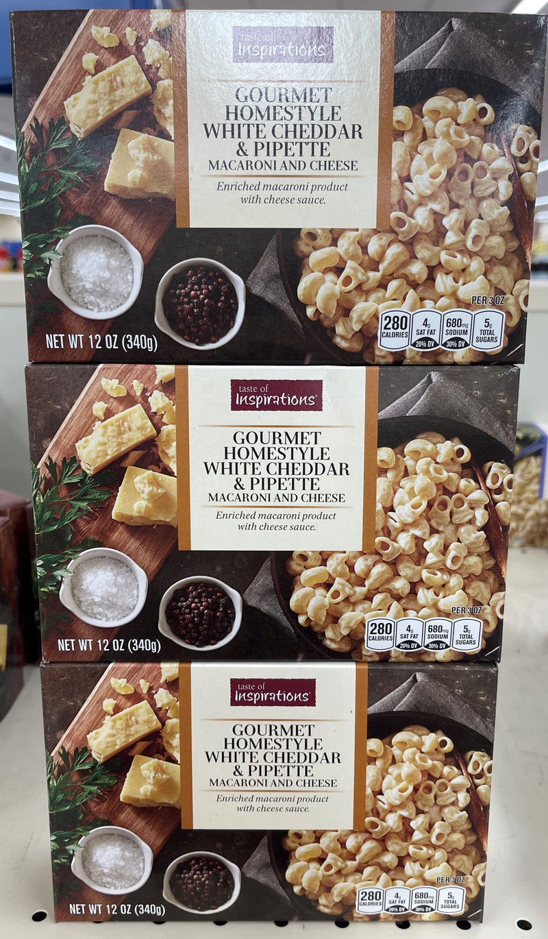 3 BOXES Taste of Inspirations Gourmet White Cheddar Macaroni and Cheese