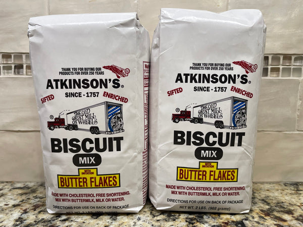 2 BAGS Atkinsons Buttermilk Biscuit with Butterflakes Mix 2 lb Bag flour