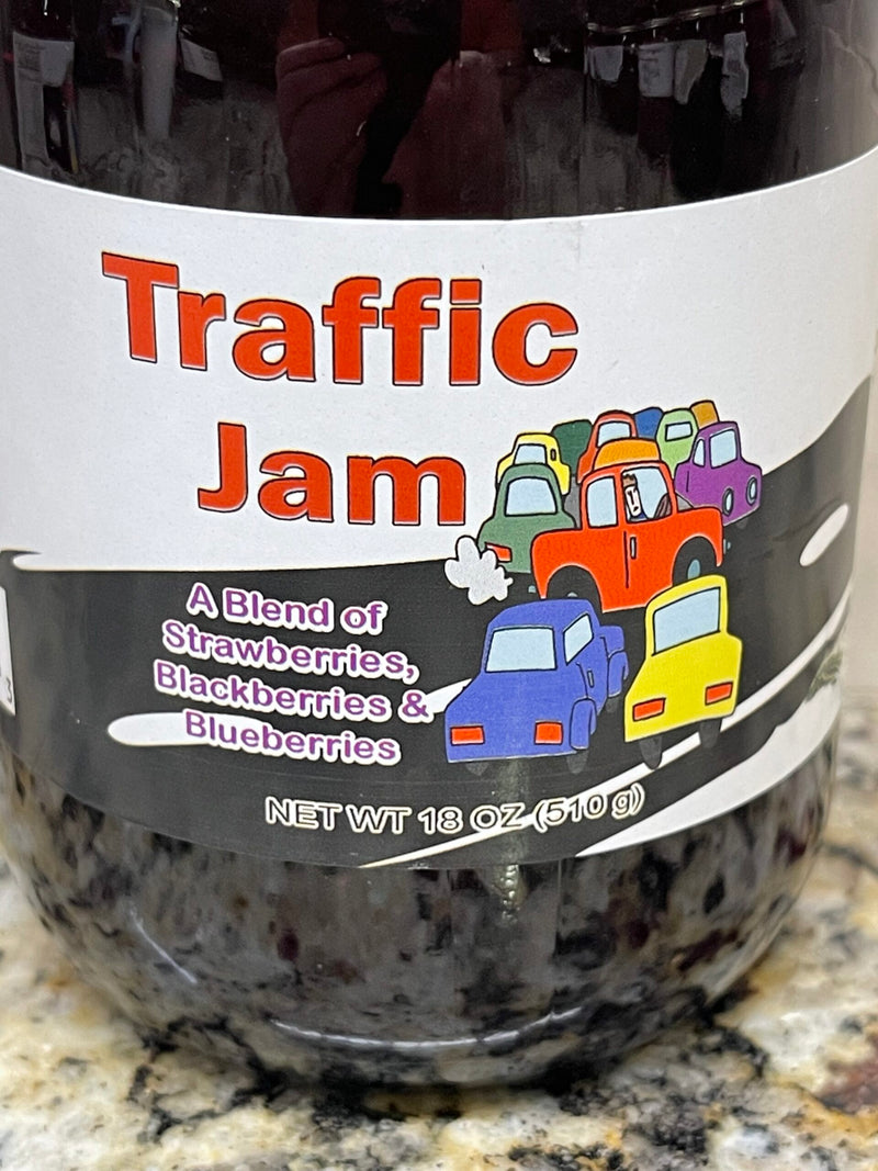 2 Jars D'vine Foods TRAFFIC Jam 18 oz Jar Strawberry Blackberry Blueberry Jelly