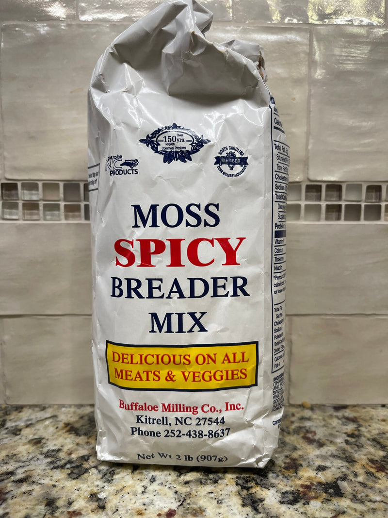 2 BAGS Moss Spicy Breader Mix 2 lb flour pork chops chicken pickles NC