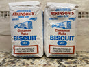 2 BAGS Atkinsons Cinnamon Flake Biscuit Mix 2 lb Bag Roll Pastry Cake