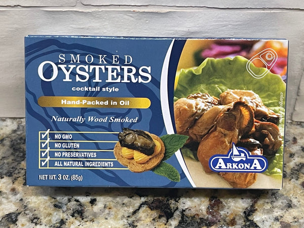 MW Polar Foods Cocktail Whole Smoked Oysters 3 oz Tin Fish Sardines