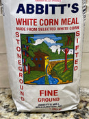 2 BAGS Abbitts Mills Fine Ground White Corn Meal 2 Lb Bag flour Sifted