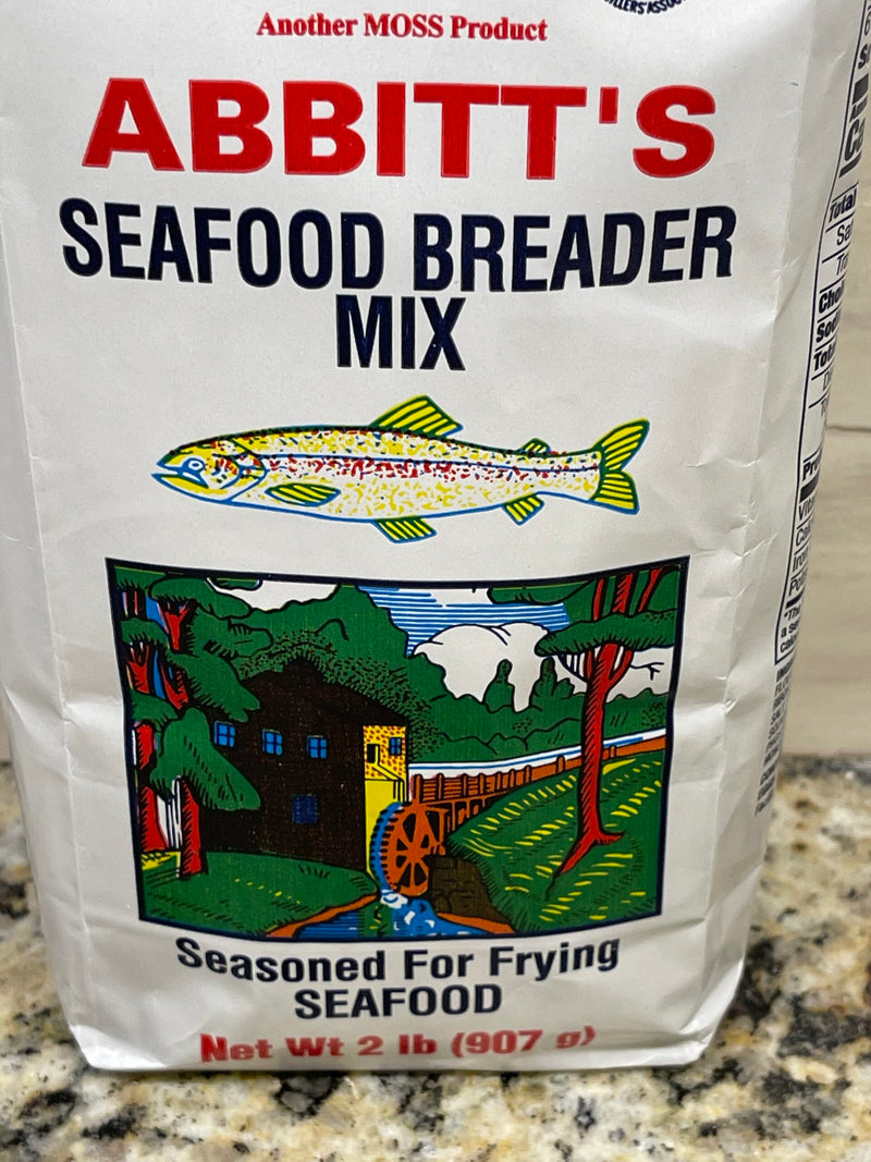 2 BAGS Abbitts Mills Seafood Breader 2 Lb Bag flour Fry Catfish Fish Flounder