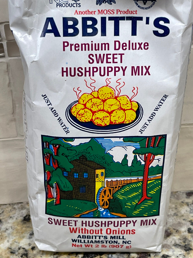 2 BAGS Abbitts Mills Premium Deluxe Sweet Hush Puppy Mix 2 Lb Bag fritter