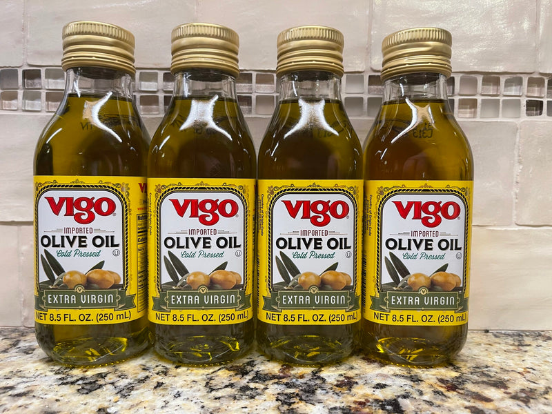 FOUR Bottles Vigo Extra Virgin Olive Oil 8.5 oz Bottle Light Cooking