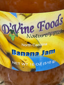 2 Jars D'vine Foods Nature's Pick Sweet Banana Jam 18 oz Jar Jelly