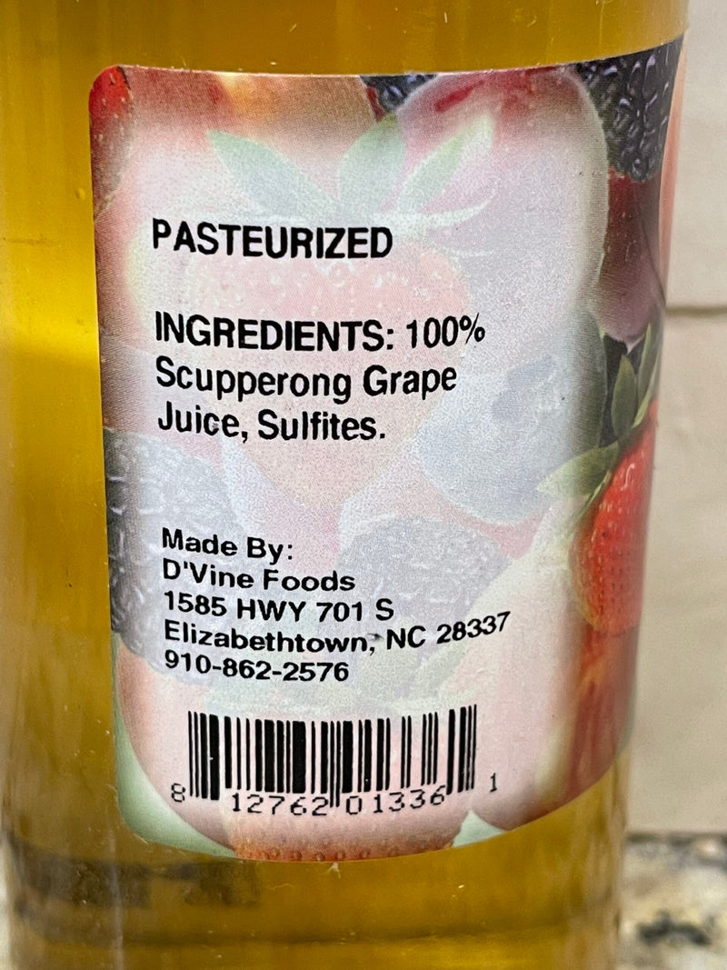 3 Bottles D'vine Foods Nature's Pick 100% Pure Scuppernong Grape Juice 12 oz