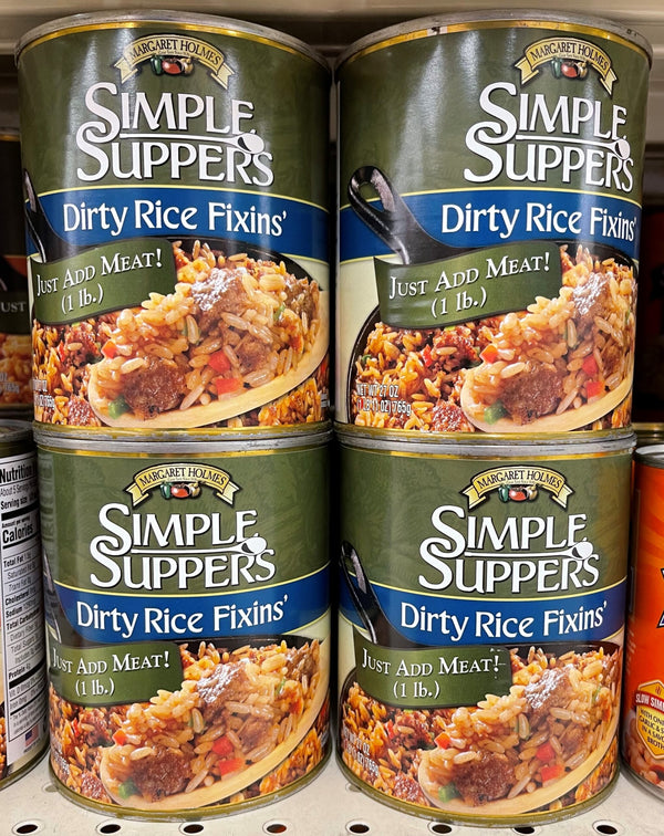 4 CANS Margaret Holmes Simple Suppers Dirty Rice Fixins Dinner 27 oz