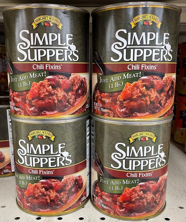 4 CANS Margaret Holmes Simple Suppers Chili Fixins Dinner 27 oz Beans