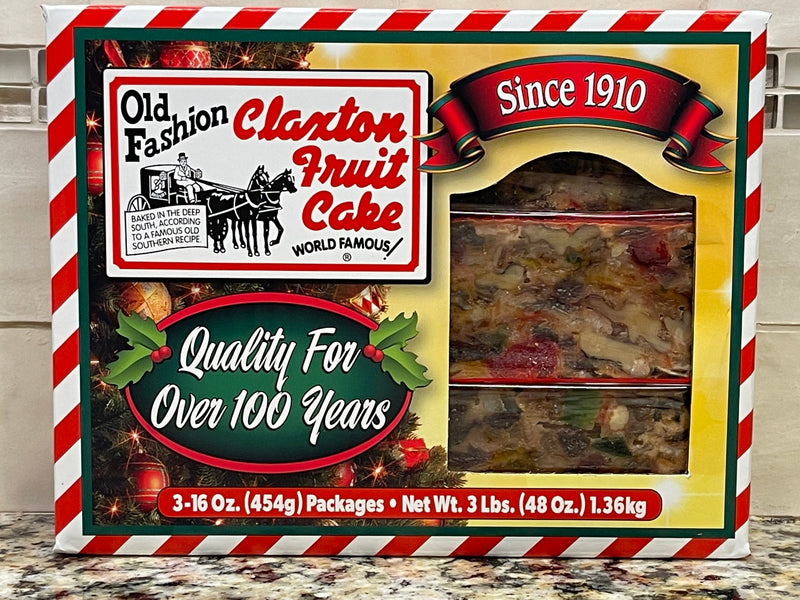 6 PACK Old Fashion Claxton Regular Fruitcake 1 pound Fruit Cake Log