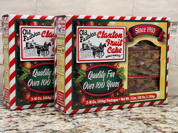 6 PACK Old Fashion Claxton Regular Fruitcake 1 pound Fruit Cake Log