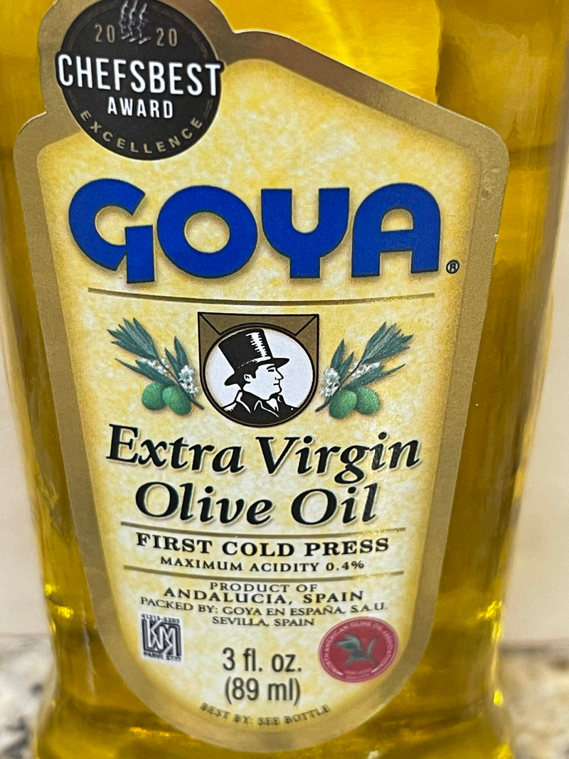 3 Bottles Goya Extra Virgin Olive Oil First Cold Press 3 oz cooking