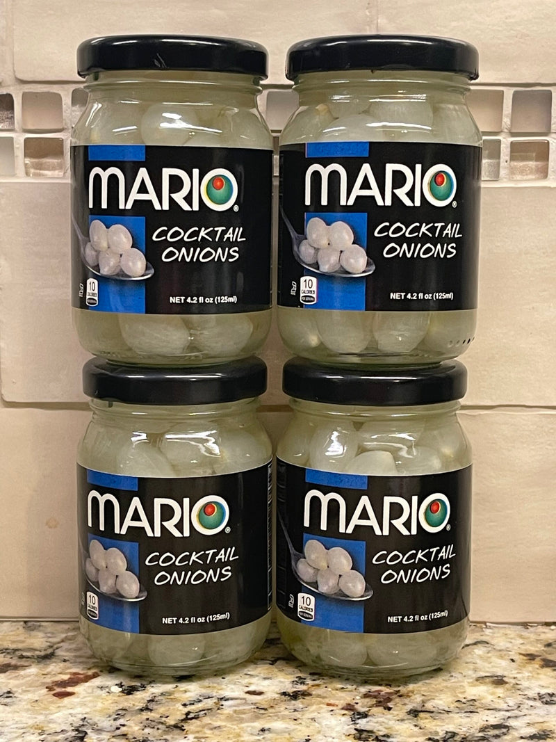 4 JARS Mario Cocktail Onions 4.2 oz Whole Salad Casserole Holland Pearl