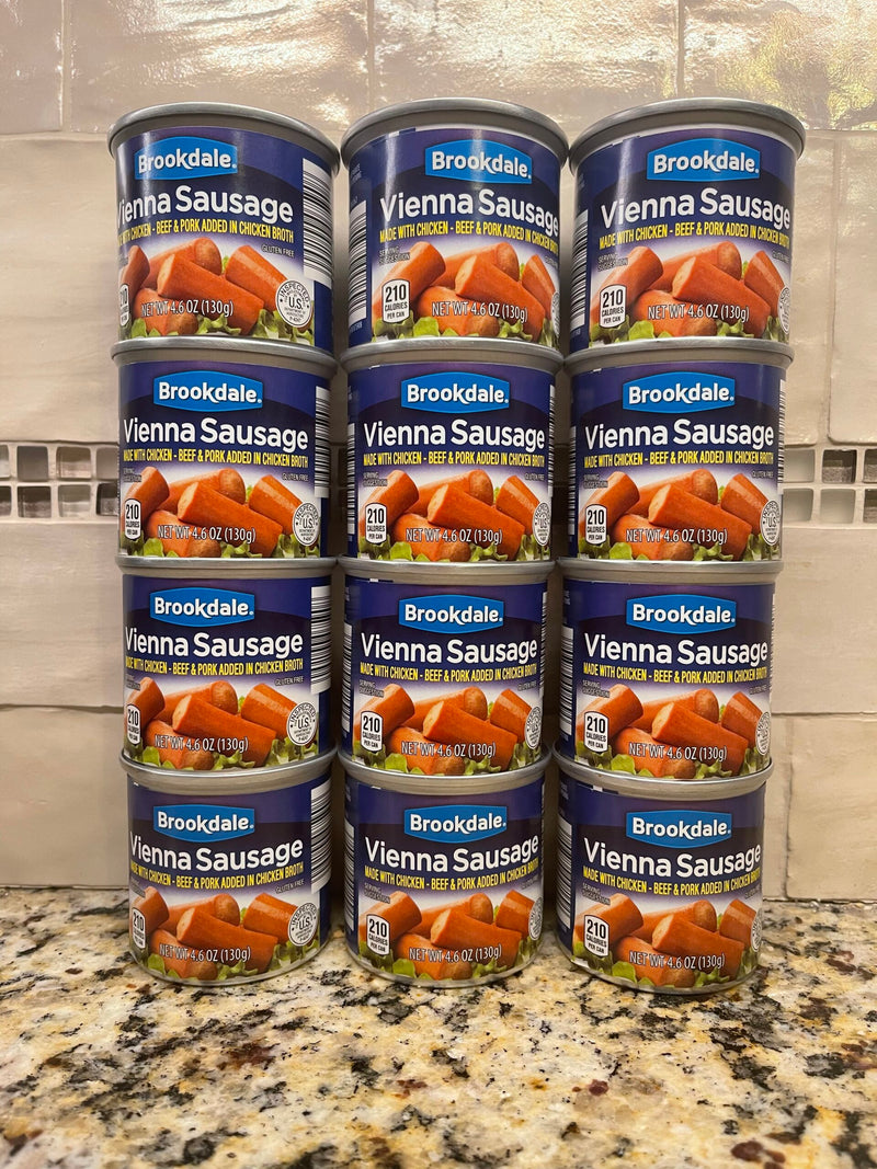 12 Cans Brookdale Vienna Sausage Meat 4.6 oz Wiener Armour