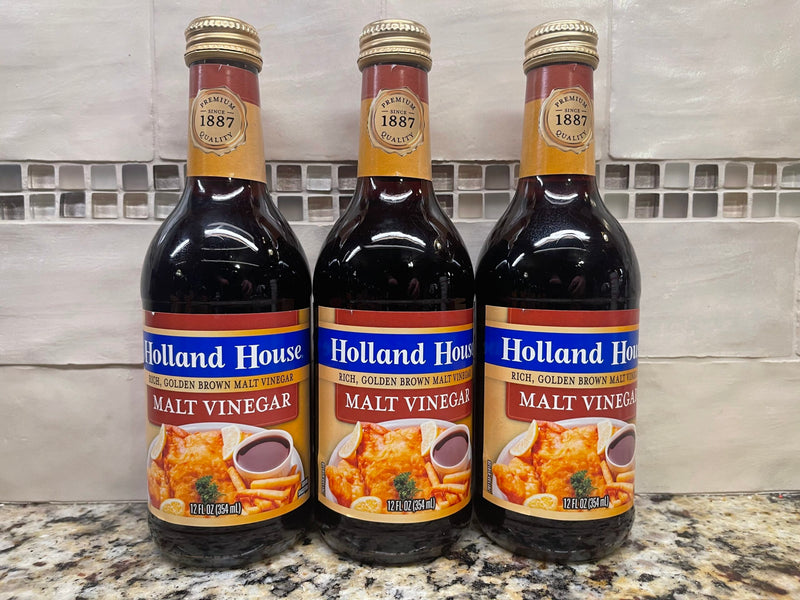 3 Bottles Holland House Malt Vinegar 12 oz golden fish chips