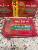 12 CANS King Oscar Sardines in Extra Virgin Olive Oil 3.75 oz fish